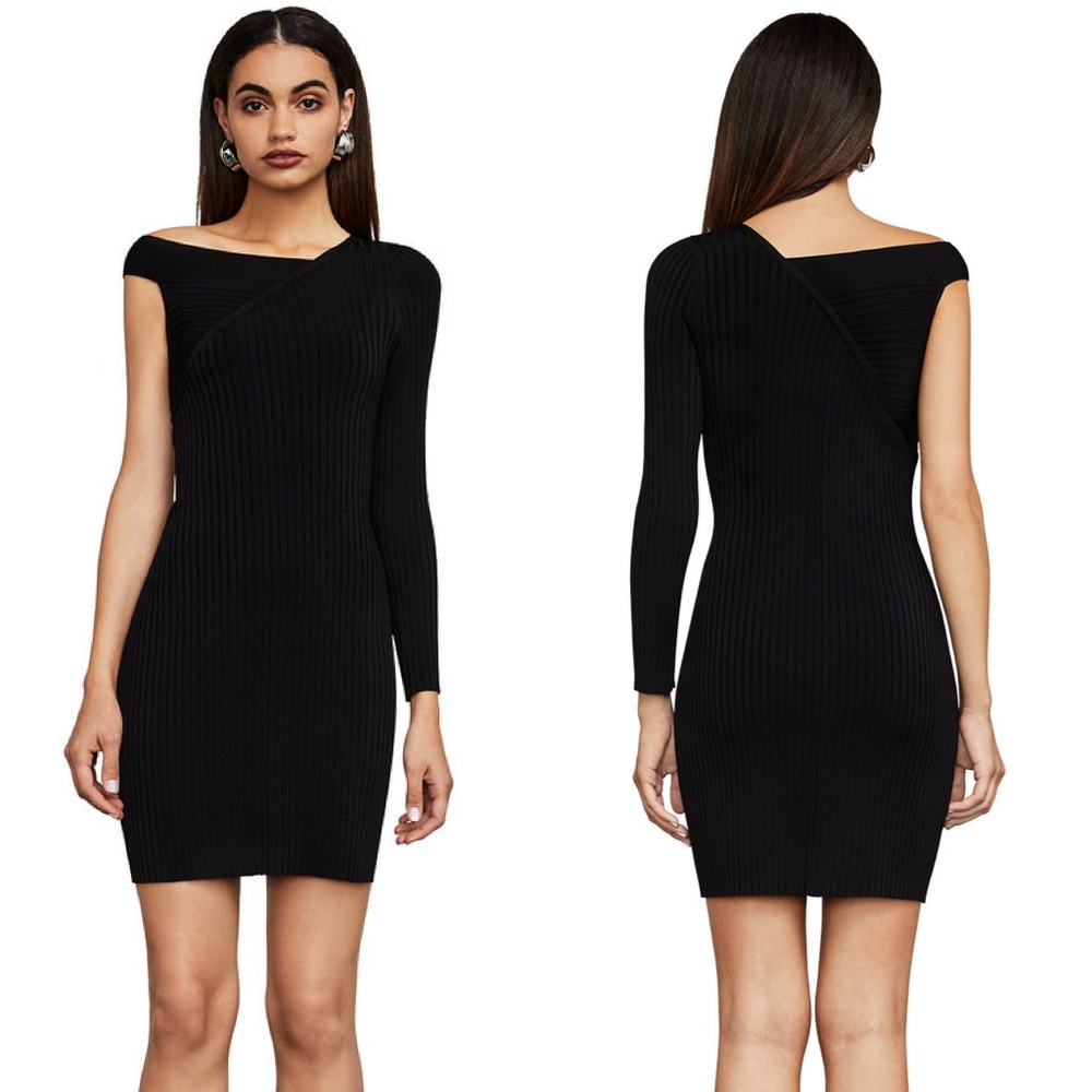 BCBGMAXAZRIA Tenna Round Neck Long Sleeve Dress